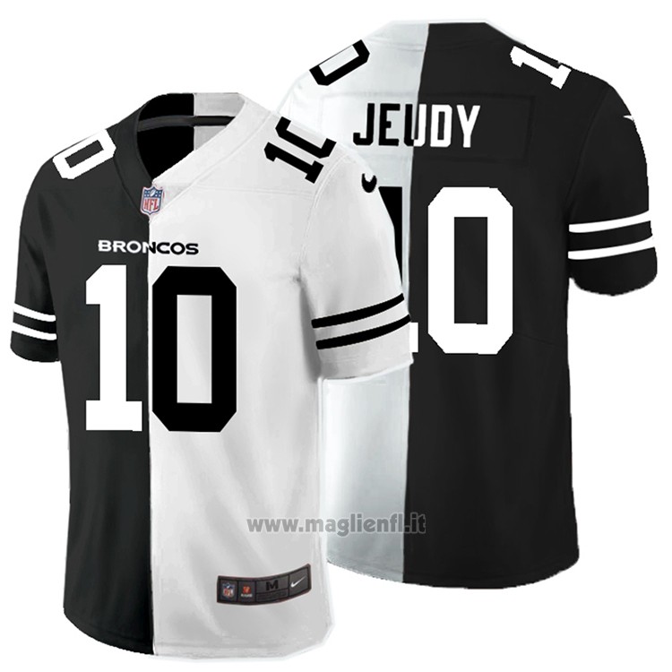 Maglia NFL Limited Denver Broncos Jeudy Black White Split